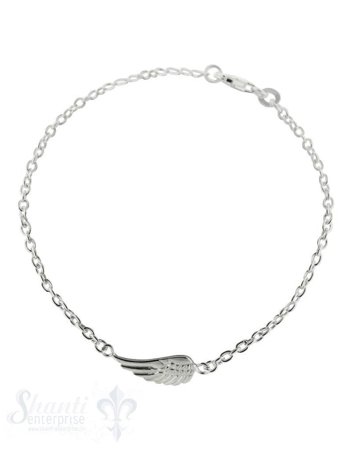 Silberarmkette Anker mit Flügel mittel Grössenverstellbar 16,5-19 cm - Shanti Enterprise AG