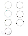 Silberarmkette: Diverse Teile mit 4 Steinen 6 mm 18 cm mit Gummifaden - Shanti Enterprise AG