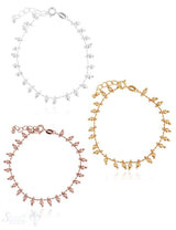 Silberarmkette hell Anker mit Kügeli-Charms 16,5- 19 cm Grössen verstellbar Federringschloss eq
