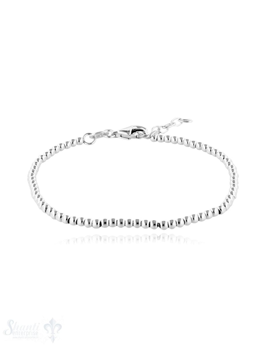 Silberarmkette Kugel 2,5 mm 17/19 cm verstellbar Karabiner - Shanti Enterprise AG