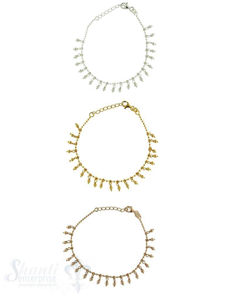 Silberarmkette: Kugeli mit Kugelianhängerli Länge: 17 / 19 cm verstellbar - Shanti Enterprise AG