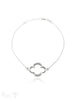 Silberarmkette mit Blume mit Zirkonia Karabiner, Länge 17/19 cm verstellbar - Shanti Enterprise AG