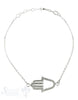 Silberarmkette mit Zirkonia-Fatimahand Karabiner 16,5-19,5 cm verstellbar - Shanti Enterprise AG