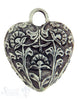 Silberherz bauchig antik mit Blumen 50x42mm Dicke: 20mm mit Öse - Shanti Enterprise AG