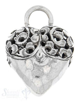 Silberherz bauchig durchbrochen 33 x 25 mm Dicke: 14mm geschwärzt