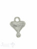 Silberherz gehämmert mit Tropfen matt 15.50 x 20.00 mm - Shanti Enterprise AG