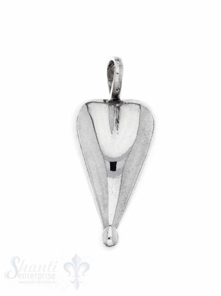 Silberherz glatt länglich 14.00 x 30.50 mm - Shanti Enterprise AG