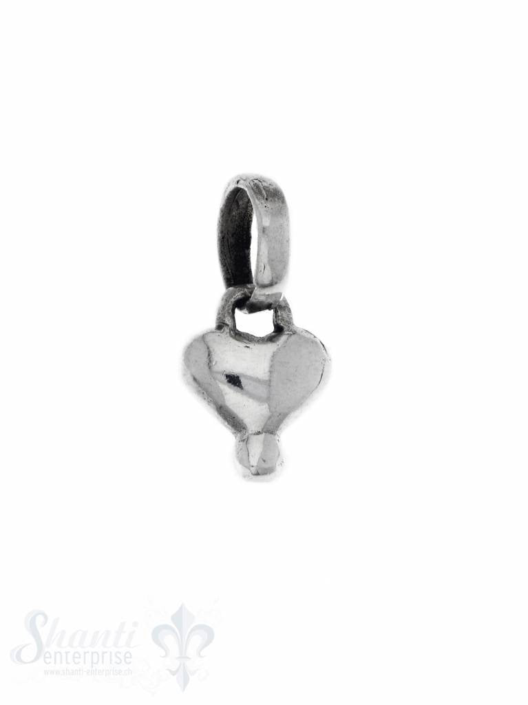 Silberherz glatt mit Tropfen 10.00 x 13.50 mm - Shanti Enterprise AG
