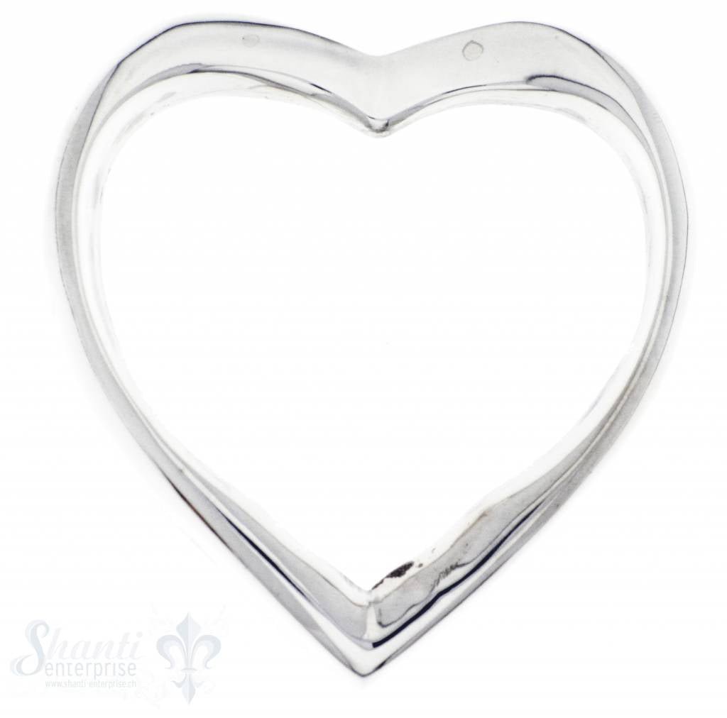 Silberherz - Rahmen glatt 49.50 x 50.00 mm - Shanti Enterprise AG