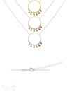 Silberkette Anker mit 45 cm Zirkon Anhänger multi- multicolor in kreis mit Karabiner - Shanti Enterprise AG