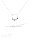 Silberkette Anker mit 45 cm Zirkon Anhänger multi- multicolor in kreis mit Karabiner - Shanti Enterprise AG