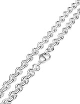 Silberkette Fantasie Anker 7,5x8 mm jedes zweite Glied ist gerillt mit Karabiner
