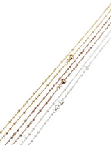 Silberkette fein Kügeli 1,2 mm:fac. unregelmässig grössere Kugeli, mit Karbiner
