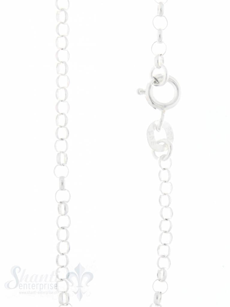 Silberkette fein Rollo flach:2.4mm mit Silberkarabiner - Shanti Enterprise AG