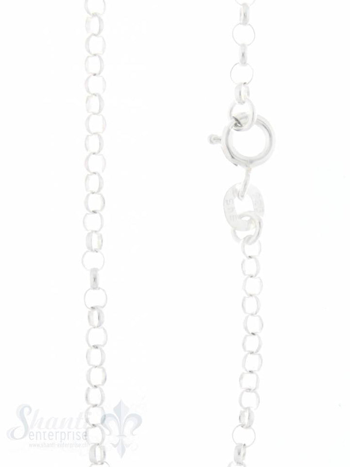 Silberkette fein Rollo flach:2.4mm mit Silberkarabiner - Shanti Enterprise AG