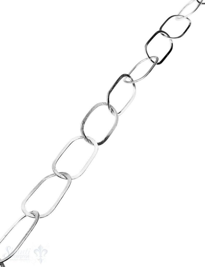 Silberkette hell oval flach 33x17 mm Dicke 1 mm 1 m ca. Fr. 112.00 Abschnittlänge wird angepasst per cm - Shanti Enterprise AG