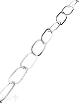 Silberkette hell oval flach 33x17 mm Dicke 1 mm 1 m ca. Fr. 112.00 Abschnittlänge wird angepasst per cm