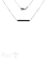Silberkette: mit schmalen Schildli und 1 Zirkonia Karabiner, Anker 0,9x1,2 mm: