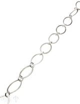 Silberkette Navette 24x15 mm flach 55x15 mm verbun den mit Ringen 7 mm  1 m ca. Fr. 84.00 Abschnittlänge wird angepasst per cm