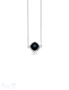 Silberkette rhodiniert Anker 41-46 cm 14x14 mm facettiert , Zwischenteil Rhombus mit Karabiner - Shanti Enterprise AG
