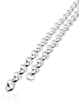 Silberkette Rollo 12x4,8 mm  82 cm ohne Schloss