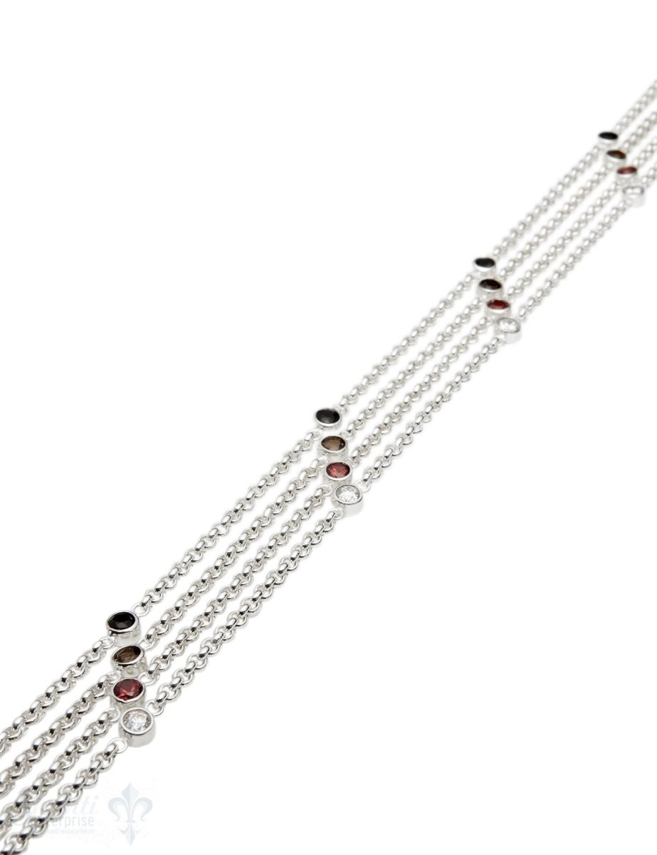 Silberkette Rollo 3,2 mm rund gefasst 5.5 mm im Abstand von 6 cm (Abschnittlänge wird angepasst) per cm - Shanti Enterprise AG