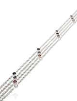 Rollo Kette 3,2 mm rund gefasst 5.5 mm im Abstand von 6 cm (Abschnittlänge wird angepasst) per cm Silber 925