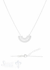 Silberkette Silber mit Halbkreis verziert durchbrochen 28x15 mm 44-48 cm Grössen verstellbar