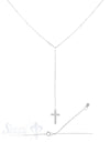 Silberkette Ypsilon Anker mit Kreuz 40+45 cm Grössen verstellbar Federringschloss - Shanti Enterprise AG