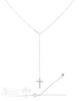Silberkette Ypsilon Anker mit Kreuz 40+45 cm Grössen verstellbar Federringschloss
