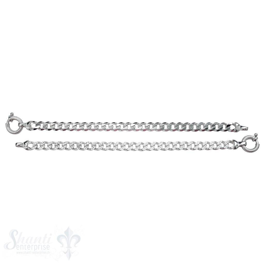 Silberketteli Panzer, Verzierung oben: 7,5x9,5 mm Gr. 18cm - Shanti Enterprise AG