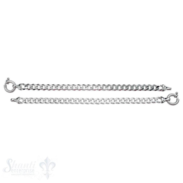 Silberketteli Panzer, Verzierung oben: 7,5x9,5 mm Gr. 18cm - Shanti Enterprise AG