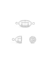 Silbermagnetschloss Oval mit Oese poliert