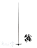 Silbernadel geschwärzt Kleeblatt 56 mm 0.8 mm Dick e Pack = 8 Stk. ca. 5 gr.