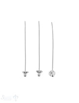 Silbernadel hell 51x1.1 mm Kappe mit Kugel 8 Stk. / Pack ca. 5 gr.