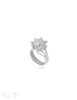 Silberring 14 mm facettiert Schiene gerillt 5 mm Krabbenfassung 10 mm hoch Silber 925 hell - Shanti Enterprise AG