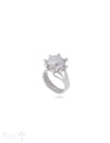Silberring 14 mm facettiert Schiene gerillt 5 mm Krabbenfassung 10 mm hoch Silber 925 hell - Shanti Enterprise AG