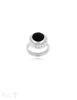 Silberring 16 mm rund poliert breite Fassung getupft Höhe 10 mm Schiene 4,2 mm breit Silber 925 hell - Shanti Enterprise AG