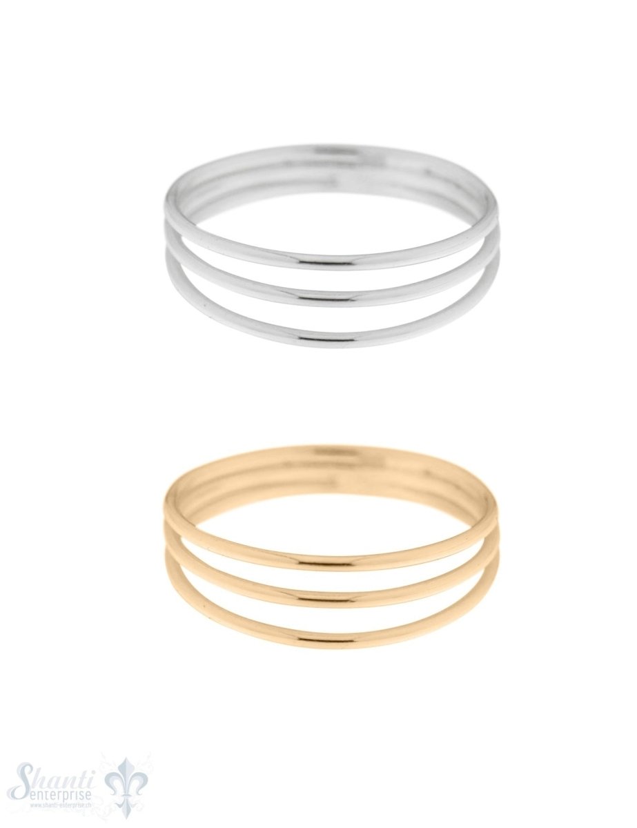 Silberring 3 Ringe gefiedert - Shanti Enterprise AG