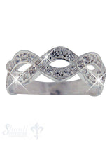 Silberring fein flache Schlaufen mit Zirkonia weiss