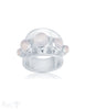 Silberring gebogen 5 Steine 18 mm breit - Shanti Enterprise AG