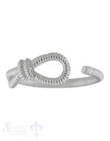 Silberring gerillt mit Knoten und Schlaufe