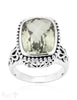 Silberring Intarsien Rechteck mit facettiertem Stein 16x19 mm - Shanti Enterprise AG