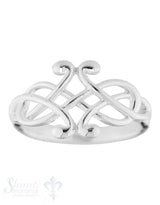 Silberring liegende acht mit Knoten