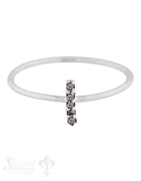 Silberring: mit 2 Spinell schwarz und 3 Zirkonia quer
