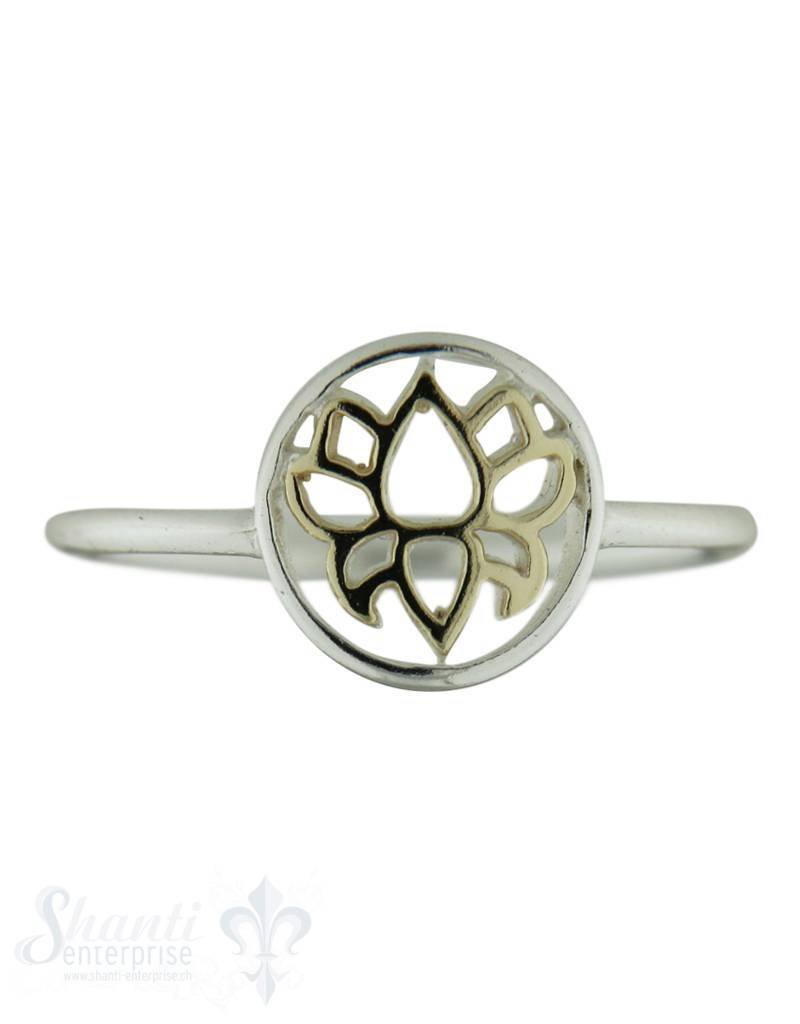 Silberring mit Blume in Gold durchbrochen fein - Shanti Enterprise AG