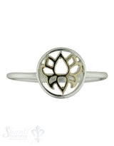 Silberring mit Blume in Gold durchbrochen fein