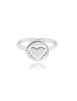 Silberring mit Herz gestanzt, D: 11.4 mm