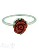 Silberring: mit Rose coralfarbig - Shanti Enterprise AG