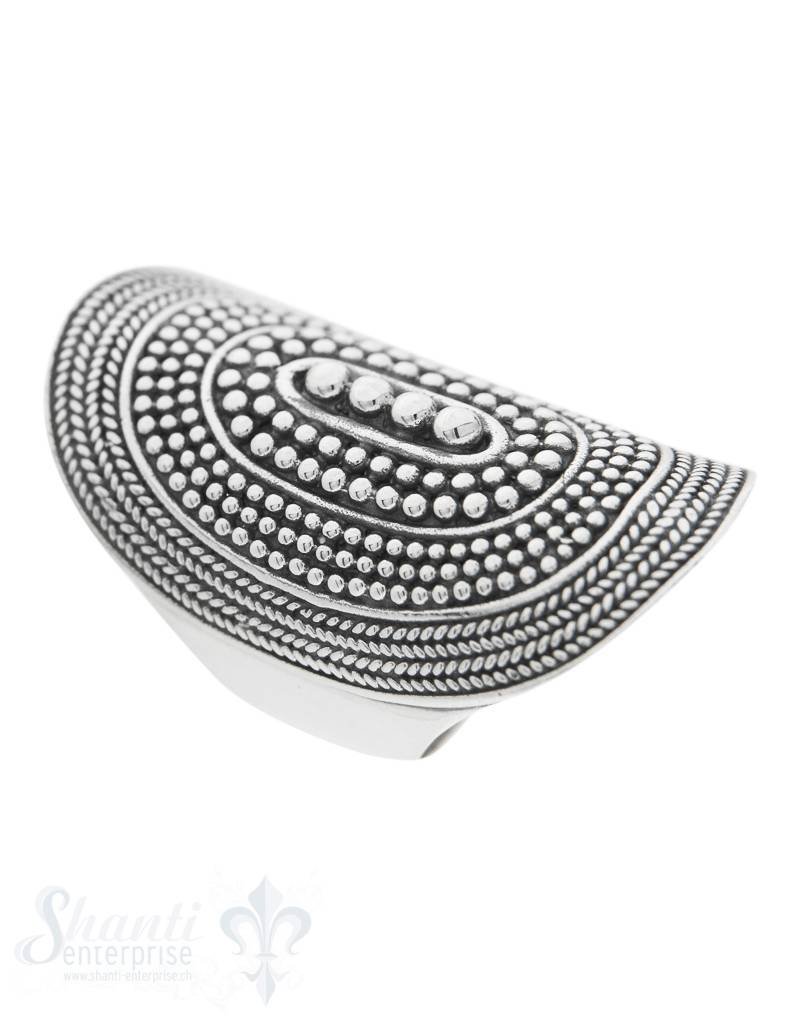 Silberring Ornament geschwärzt oval innen poliert 38x18 mm - Shanti Enterprise AG